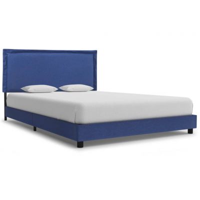 Cadru de pat albastru 140 x 200 cm material textil