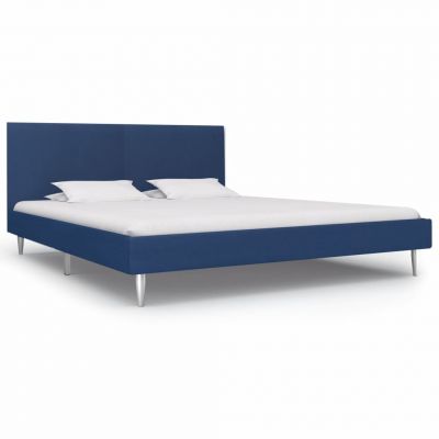 Cadru de pat albastru 180 x 200 cm material textil