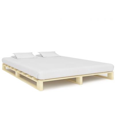 Cadru de pat din paleți 140 x 200 cm lemn masiv de pin