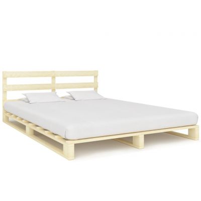 Cadru de pat din paleți 140 x 200 cm lemn masiv de pin ieftin