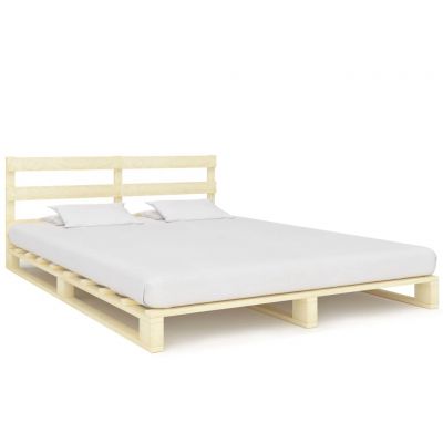 Cadru de pat din paleți 200 x 200 cm lemn masiv de pin