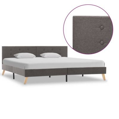 Cadru de pat gri taupe 180 x 200 cm material textil