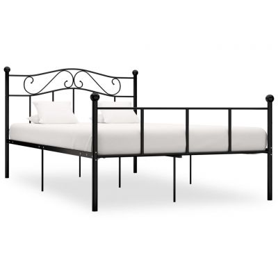 Cadru de pat negru 120 x 200 cm metal ieftin