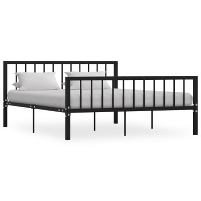 Cadru de pat negru 160 x 200 cm metal