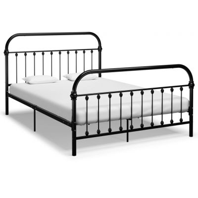 Cadru de pat negru 160 x 200 cm metal ieftin