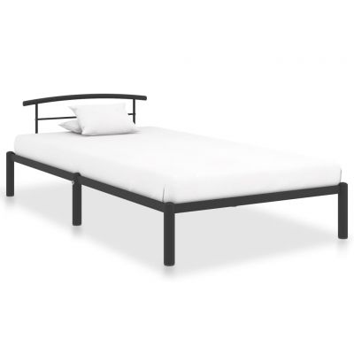 Cadru de pat negru 90 x 200 cm metal ieftin