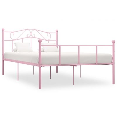 Cadru de pat roz 120 x 200 cm metal