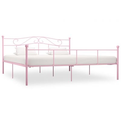 Cadru de pat roz 180 x 200 cm metal