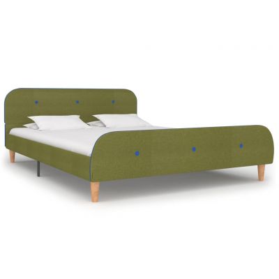 Cadru de pat verde 140 x 200 cm material textil ieftin