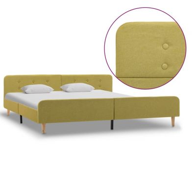 Cadru de pat verde 180 x 200 cm material textil ieftin
