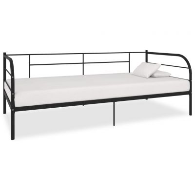Cadru pat de zi negru 90 x 200 cm metal ieftin
