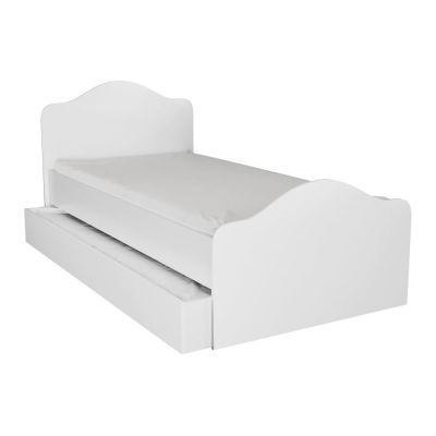 Pat alb cu spațiu de depozitare 90x190 cm Kanguru – Kalune Design