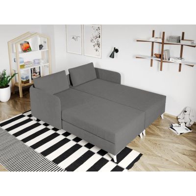 Divan dublu / Pat matrimonial tapitat Gri Deschis Soft Rabatabil