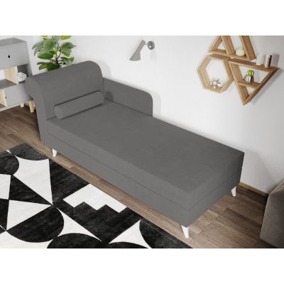 Divan / Pat o persoana tapitat Gri Deschis Round Fix