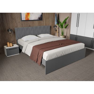 Pat Gri cu tapiterie gri - Sidney 140x200 Fara sertare