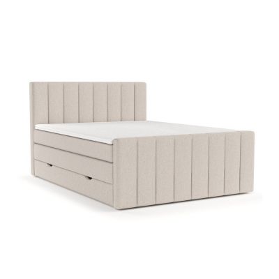 Pat boxspring bej cu spațiu de depozitare 140x200 cm Ruby – Maison de Rêve