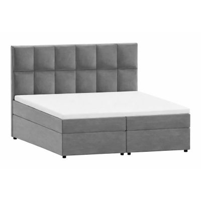 Pat boxspring gri cu spaÈiu de depozitare 200x200 cm Flip âRopez