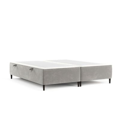 Pat matrimonial gri deschis tapițat cu spațiu de depozitare 140x200 cm Tate – Maison de Rêve