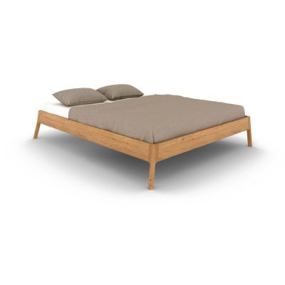 Pat matrimonial în culoare naturală din lemn de stejar 160x200 cm Twig – The Beds