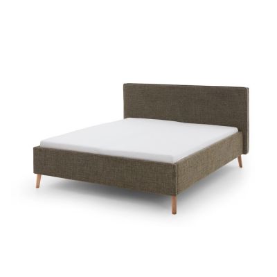 Pat matrimonial verde închis tapițat cu spațiu de depozitare cu somieră 180x200 cm Riva – Meise Möbel