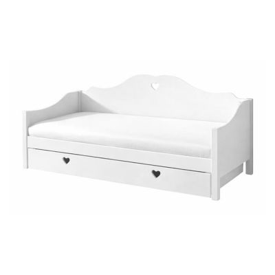 Pat pentru copii alb cu extensie suplimentarÄdin lemn masiv de pin cu spaÈu009Biu de depozitare 90x200 cm AMORI âu0080Vipack