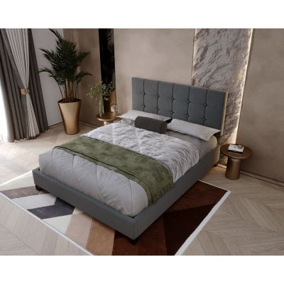 Pat tapitat Modern 90x200cm culoare Gri