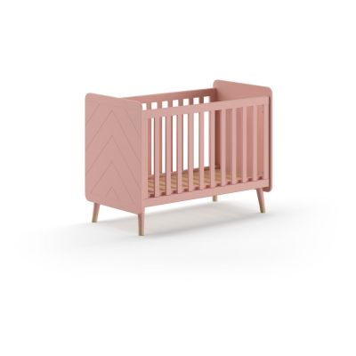 Pătuț roz din lemn masiv de pin 60x120 cm BILLY – Vipack
