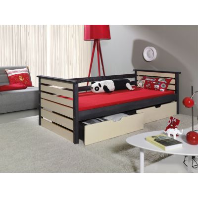 Pat din lemn de pin cu 2 sertare pentru copii Kalina, 200 x 90 cm Pat din lemn de pin cu 2 sertare pentru copii Kalina, 200 x 90 cm