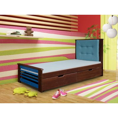 Pat din lemn de pin cu 2 sertare pentru copii Paulina Pat din lemn de pin cu 2 sertare pentru copii Paulina