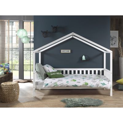 Pat din lemn de pin pentru copii tip casuta Dallas Capitan Alb, 200 x 90 cm Pat din lemn de pin pentru copii tip casuta Dallas Capitan Alb, 200 x 90 cm