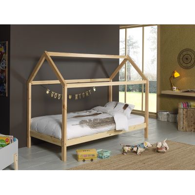 Pat din lemn de pin pentru copii tip casuta Dallas Natural, 200 x 90 cm Pat din lemn de pin pentru copii tip casuta Dallas Natural, 200 x 90 cm