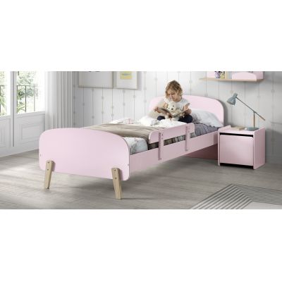 Pat din lemn de pin si MDF cu protectie, pentru copii Kiddy Roz, 200 x 90 cm Pat din lemn de pin si MDF cu protectie, pentru copii Kiddy Roz, 200 x 90 cm