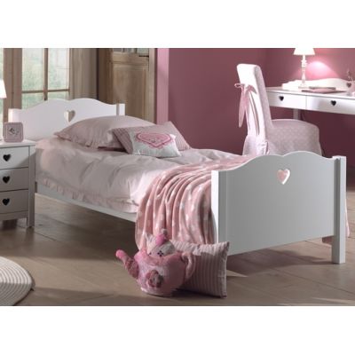 Pat din lemn de pin si MDF pentru copii Amori Alb, 200 x 90 cm Pat din lemn de pin si MDF pentru copii Amori Alb, 200 x 90 cm