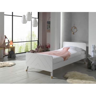 Pat din lemn de pin si MDF pentru copii Billy Alb, 200 x 90 cm Pat din lemn de pin si MDF pentru copii Billy Alb, 200 x 90 cm