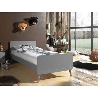 Pat din lemn de pin si MDF pentru copii Billy Gri, 200 x 90 cm Pat din lemn de pin si MDF pentru copii Billy Gri, 200 x 90 cm