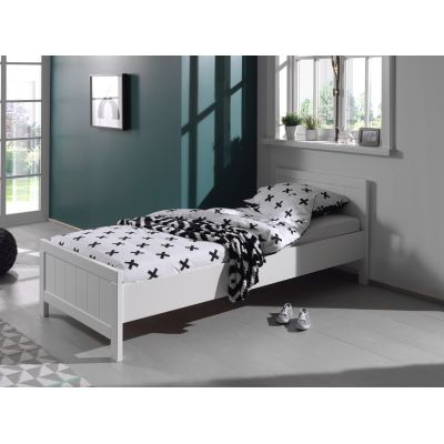 Pat din lemn de pin si MDF pentru copii Erik Alb, 200 x 90 cm Pat din lemn de pin si MDF pentru copii Erik Alb, 200 x 90 cm