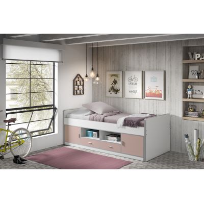 Pat din pal pentru copii Bonny Capitan Alb / Roz, 200 x 90 cm Pat din pal pentru copii Bonny Capitan Alb / Roz, 200 x 90 cm