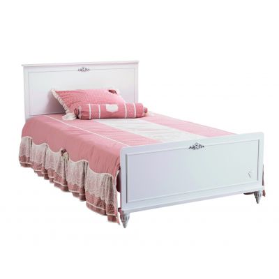 Pat din pal pentru copii si tineret Romantica White Pat din pal pentru copii si tineret Romantica White