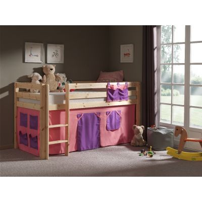 Pat etajat din lemn de pin, cu spatiu de joaca pentru copii Pino Bella Pink Natural, 200 x 90 cm Pat etajat din lemn de pin, cu spatiu de joaca pentru copii Pino Bella Pink Natural, 200 x 90 cm
