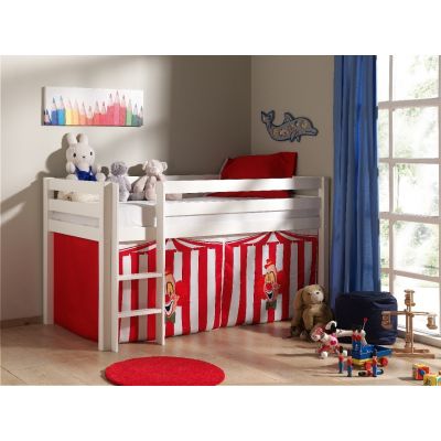 Pat etajat din lemn de pin, cu spatiu de joaca pentru copii Pino Chucky Alb, 200 x 90 cm Pat etajat din lemn de pin, cu spatiu de joaca pentru copii Pino Chucky Alb, 200 x 90 cm