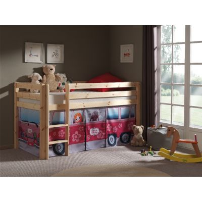 Pat etajat din lemn de pin, cu spatiu de joaca pentru copii Pino Little Princess Natural, 200 x 90 cm Pat etajat din lemn de pin, cu spatiu de joaca pentru copii Pino Little Princess Natural, 200 x 90 cm