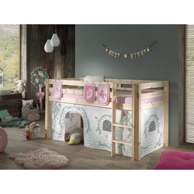 Pat etajat din lemn de pin, cu spatiu de joaca pentru copii Pino Plus Birdy Natural, 200 x 90 cm Pat etajat din lemn de pin, cu spatiu de joaca pentru copii Pino Plus Birdy Natural, 200 x 90 cm