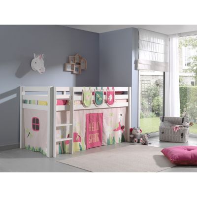 Pat etajat din lemn de pin, cu spatiu de joaca pentru copii Pino Plus Spring Alb, 200 x 90 cm Pat etajat din lemn de pin, cu spatiu de joaca pentru copii Pino Plus Spring Alb, 200 x 90 cm