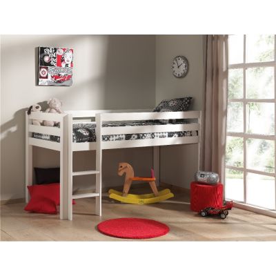 Pat etajat din lemn de pin, cu spatiu de joaca pentru copii Pino Simple Alb, 200 x 90 cm Pat etajat din lemn de pin, cu spatiu de joaca pentru copii Pino Simple Alb, 200 x 90 cm