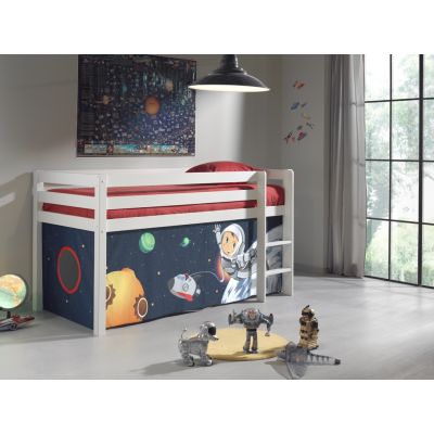 Pat etajat din lemn de pin, cu spatiu de joaca pentru copii Pino Space Alb, 200 x 90 cm Pat etajat din lemn de pin, cu spatiu de joaca pentru copii Pino Space Alb, 200 x 90 cm