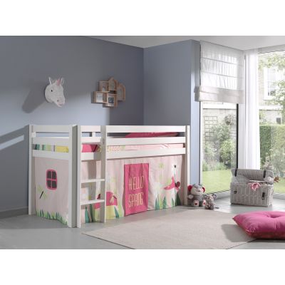 Pat etajat din lemn de pin, cu spatiu de joaca pentru copii Pino Spring Alb, 200 x 90 cm Pat etajat din lemn de pin, cu spatiu de joaca pentru copii Pino Spring Alb, 200 x 90 cm