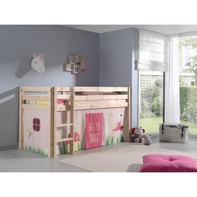 Pat etajat din lemn de pin, cu spatiu de joaca pentru copii Pino Spring Natural, 200 x 90 cm Pat etajat din lemn de pin, cu spatiu de joaca pentru copii Pino Spring Natural, 200 x 90 cm