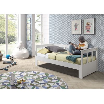 Pat extensibil din lemn de pin pentru copii Pino Capitan Alb, 90-180 x 200 cm Pat extensibil din lemn de pin pentru copii Pino Capitan Alb, 90-180 x 200 cm