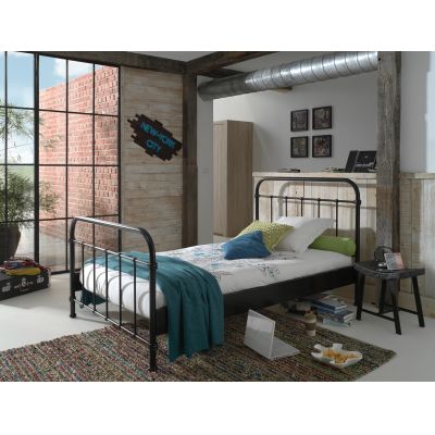 Pat metalic pentru copii si tineret New York Negru Pat metalic pentru copii si tineret New York Negru