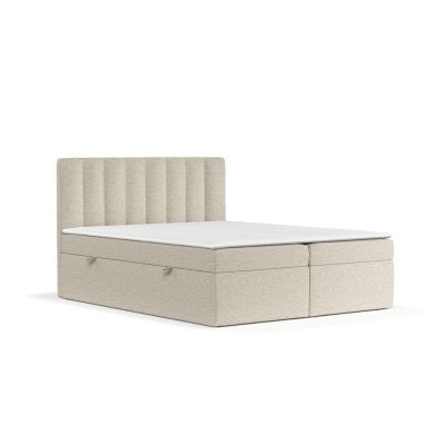 Pat boxspring bej cu spațiu de depozitare 140x200 cm Novento – Maison de Rêve